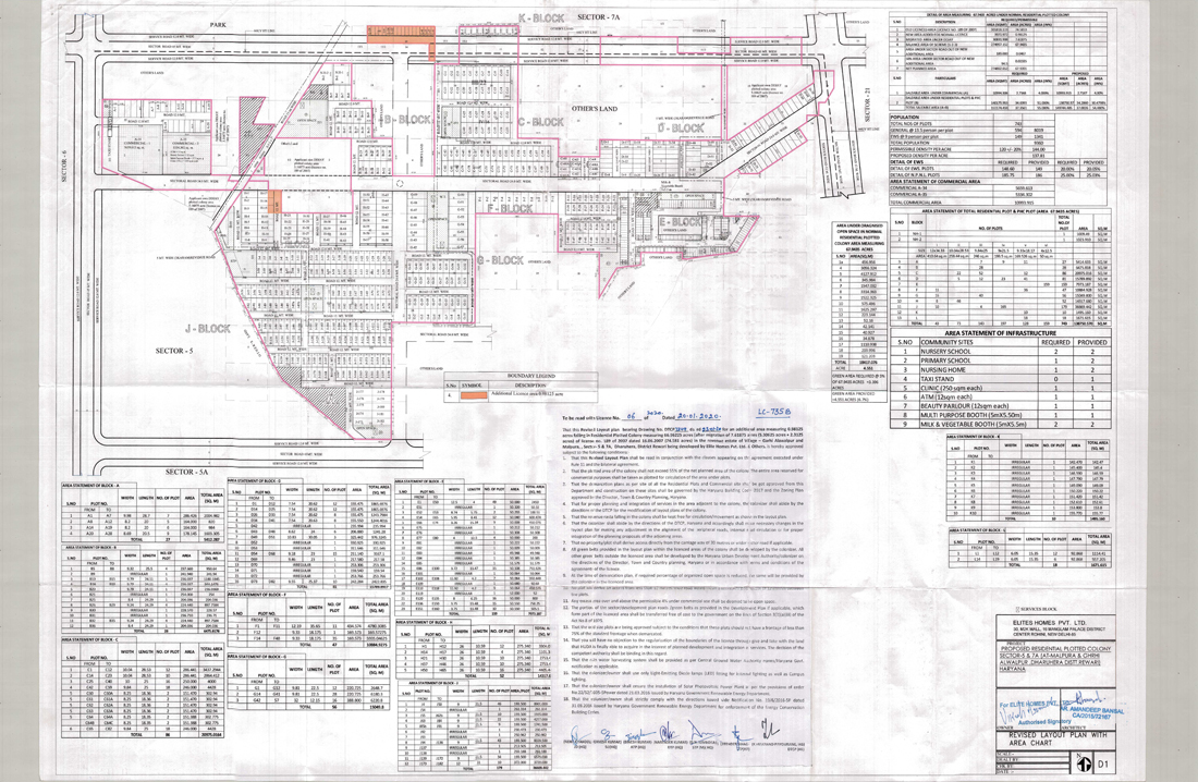 Approved Layout Plan of license no. 189 of 2007